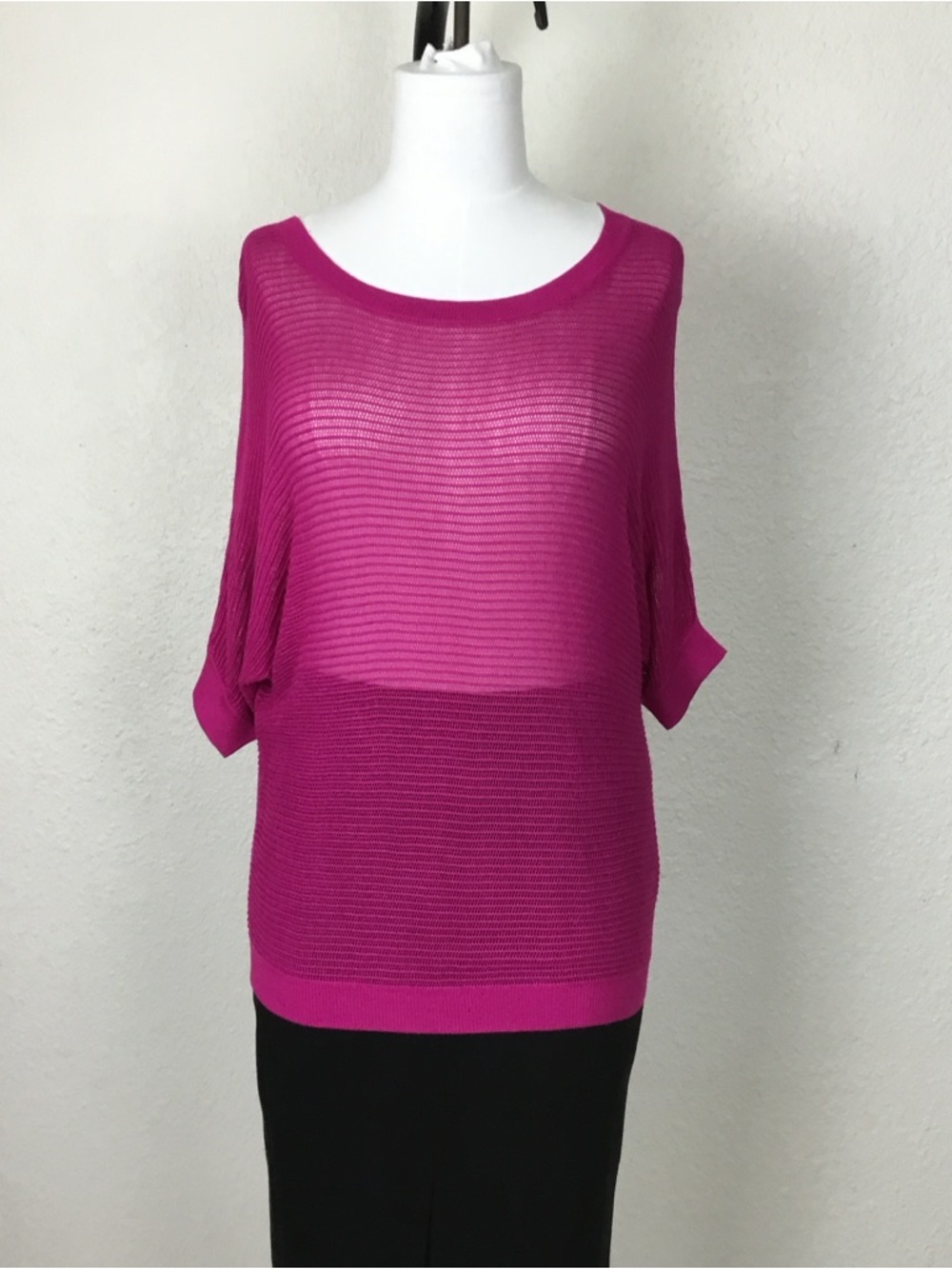 Sheer Fuchsia Knit Top Express Women's Shirt Size S Tunic Purple Sweater